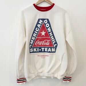 The Laundry Room x Coca Cola Downhill "American Skiing Team" White Crewneck